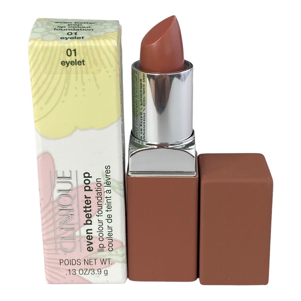 Clinique Even Better Pop Lip Color Lipstick & Blush Long Lasting 01 Eyelet NIB
